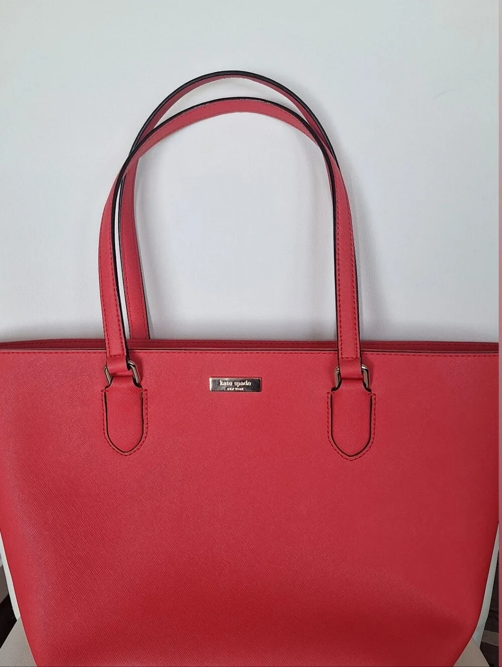 Kate Spade Hot Pink Leather Tote EUC